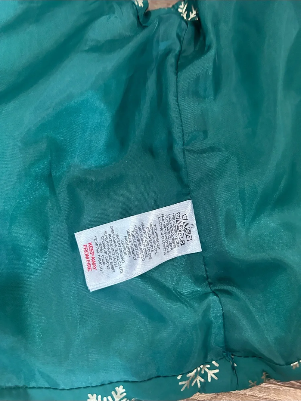 Isaac Mizrahi Girls Puffer Vest Size X-Small (4) Green Snowflake Hooded Faux Fur